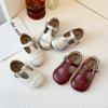 Zapatos de Cuero para Niños 2026 Primavera y Otoño Nuevo Estilo Coreano Zapatos de Princesa para Niñas con Tira en T Zapatos Planos Mary Jane