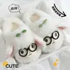 Pantuflas de Algodón de Cordero para Mujer 2026 Nuevo Otoño Invierno Interiores Hogar Felpa Cálido Antideslizante Lindos Dibujos Animados Pantuflas de Algodón