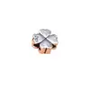 Plata de ley s925 Plata brillante Trébol de cuatro hojas de la suerte Separadores Cuentas Planas Cuerda Trenzada para Pulsera Collar Accesorios Hechos a mano diy
