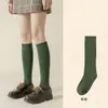 Calcetines de color liso para mujer hasta la pantorrilla, calcetines de tubo alto adelgazantes por compresión, estilo japonés, adecuados para primavera, otoño e invierno, calcetines largos adelgazantes que se mantienen en la pantorrilla