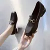 Nuevos Zapatos Pequeños de Cuero Estilo 2025 Primavera y Verano para Mujer, Modernos y Versátiles, Tacón Bajo Estilo Británico, Cómodos para Primavera, Zapatos de Trabajo Suaves para Mujer