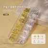 Joyería para uñas, diamantes de imitación, base plana, taladro, remache hueco, pegatinas para uñas, lentejuelas, color diamante, base plana, perla, serie japonesa