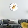 Relógio de parede de acrílico transparente com padrão de coruja animal, moda simples, decoração para casa, atacado