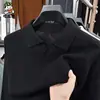 Popular Suéter de Punto de Manga Larga de Algodón Puro con Cuello de Gaviota para Hombre Transmitido en Vivo, Camiseta Polo de Color Sólido para Hombre de Otoño, Buen Vendedor
