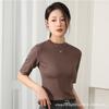 Camiseta Lisa Nueva 2026, Estilo Primavera y Verano, Corte Ajustado, Cuello Redondo, Adelgazante, Manga Corta, Ropa Interior, Top de Manga Corta de Alta Gama para Mujer