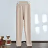 Calças Femininas 100% Caxemira para Outono e Inverno, Roupa Térmica Interna, Calças Legging Justas, Calças Legging de Tricô Amigas da Pele, Calças de Lã para Mulheres