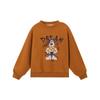 Pudding Haru Girls Blusa de Veludo Fofa de Gola Redonda 2025 Outono e Inverno Novo Moletom Infantil Estampa de Desenho Animado Mais Fácil de Combinar