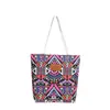 Bolsa de Lona Grande Capacidade Bolsa de Ombro para Mulheres Bolsa de Mão Estampada Estilo Coreano Bolsa Tote Bolsa de Lona Literária Estilo Étnico Atacado