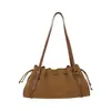Bolsa de Ombro Vintage Versátil Tendência para Mulheres 2025 Inverno Novo Design Plissada Elegante Bolsa de Mão Bolsa de Ombro