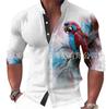 Moda masculina nueva 2024 transfronteriza Europa y Estados Unidos camisa de manga larga con estampado digital 3D camisa casual para hombre con cuello
