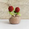 Bolsa de la Suerte Tejida a Crochet Hecha a Mano Transfronteriza Plantas Pequeñas en Maceta Muebles para el Hogar Decoración de Rosa Tejida de Lana Plantas en Maceta Flor Simulada