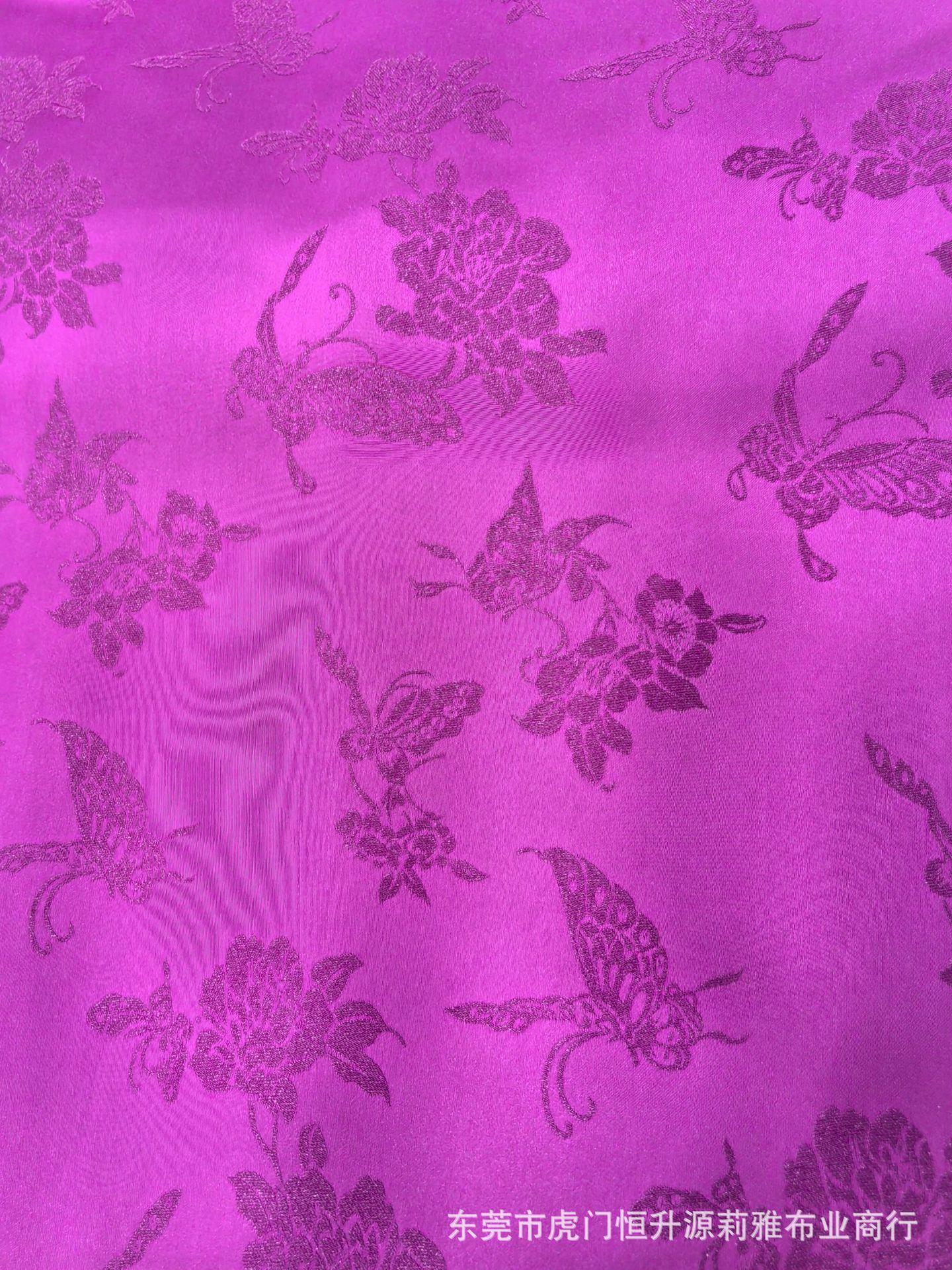 新款钻石丝提花面料 亮丝蝴蝶提花布 潮流国风旗袍连