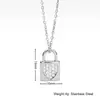 Collar Colgante Único de Acero de Titanio en Forma de Corazón, Cadena de Forma O de Circonita de Alta Gama Cadena para Clavícula Accesorio Versátil para Mujer