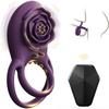 Anillo de bloqueo rosa vibración de 8 frecuencias silicona vibrador para hombres carga por succión magnética impermeable masturbación uso sexual adulto