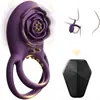 Anillo de bloqueo rosa vibrador masculino de 8 frecuencias carga por succión magnética impermeable masturbación juguetes sexuales para adultos venta al por mayor