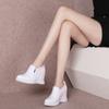Zapatos para Aumentar la Altura Temporada de Primavera para Mujer, Zapatos Deportivos Casuales Negros, Tacones de Cuña Altos, Zapatos de Salón