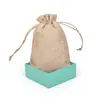 En stock al por mayor bolsa de lino vintage con cordón caja de regalo Manzana Fiesta de Navidad bolsa de regalo grande bolsa de tela de lino al por mayor