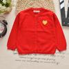 Tienda de Ropa Infantil Yuanfeng Shangshi Ropa Infantil Otoño e Invierno Cárdigan de Caramelo Bordado Pequeño Corazón Cárdigan de Algodón para Niños y Niñas