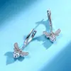 Set de Plata S925 Moissanita Abeja Corazón Cruz Popular Transfronterizo Pendientes y Collares Joyería de Animales Europea y Americana Fuente de Suministro para Transmisión en Vivo