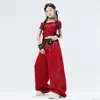 Ropa de niña para danza jazz, atuendo de actuación escénica hip-hop para niños, disfraz de JAZZ street dance para niños, conjunto de práctica moderno
