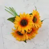 Girasoles Artificiales Transfronterizos, Adornos para Decoración del Hogar, Flores para Bodas, Arreglos de Paisajismo, Ramos de Mano, Flores Artificiales al por Mayor