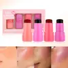 Set de rubor en gel transfronterizo natural fácil de aplicar, set de rubor mate hidratante Q-elástico de 4 colores