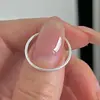 Anillo S925 Plata de Ley Estilo Coreano Diseño de Nicho Retro Cepillado Brillante Liso Anillo de Moda Simple Estilo Coreano