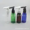 Botella con bomba transparente 60ml, botella de cuello largo con bomba de clip, botella de champú, botella con aplicador de pico de pato azul 60ml, botella con bomba de loción marrón