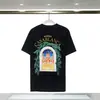 Camiseta de comercio exterior fuente nicho verano nuevo estampado logo Casablanca camiseta de manga corta mujer 100% algodón puro