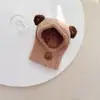 Chapéu de Inverno Infantil com Cachecol de Pelúcia Integrado para Meninos e Meninas, Chapéu Fofo e Super Fofo para Exterior, Acolchoado Quente com Proteção para as Orelhas