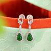 Pendientes Yuebao de plata de ley S925 con incrustaciones de calabaza Folu de jade vintage y circonitas. Elegantes pendientes de alta calidad que combinan con todo.