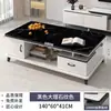 Mesa de centro para sala de estar, adecuada para apartamentos pequeños, mesa de té simple moderna para balcón, mesa de té de vidrio de lujo ligero