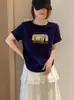 Camiseta de algodón acanalado de trece filas, fuente física, para mujer, directo de fábrica, con mangas acanaladas, corte ajustado, top de manga corta, exclusivo de venta al por mayor de verano