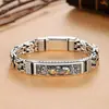 Estilo Étnico Pulsera Pixiu de Moneda de Cobre Plata Tailandesa Retro Pixiu Patrón Auspicioso de Dinero Tendencia Nacional Pulsera de Personalidad Dominante para Hombre