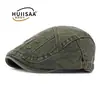 Boné Vintage Forward Lavado para Homens, Boina Retro Bico de Pato, Chapéu de Pintor Estilo Britânico, Boina Estilo Workwear para Mulheres, Tendência