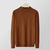 Tejido de punto de cuello alto y medio para hombre, Ropa exterior de otoño e invierno, Tops cálidos para hombre y mujer, Tejido de punto casual de manga larga para usar como base