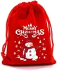Saco de cordão de Natal mais vendido para embalagem de doces e presentes, pequena bolsa de tecido para presentes de feriado, bolsa de armazenamento de veludo vermelho com cordão