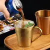 Taza de Acero Inoxidable 304 Personalizada de Fábrica con Asa Grado Alimenticio Resistente a Caídas Duradera para Bebidas Calientes y Frías Universal Multicolor Suministro Directo Mayoreo