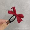 Cartão de cabelo infantil fofo estilo coreano, vinho, vermelho, preto, combinando, pequeno laço, clipe BB, clipe lateral, franja, grampo de cabelo quebrado