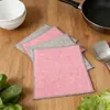 Paño de Limpieza de Cáscara de Coco con Hilo de Plata de Doble Capa para Uso en Cocina, Paño Espeso de Hilo de Plata que No Retiene Aceite, Paño para Lavar Platos, Al por Mayor en Stock