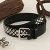 Cinturón Punk con Remaches Oscuros para Mujer, Cinturón de Lujo Moderno de Cuero PU para Hombre, Cinturón Único Moderno de Nicho para Pantalones con Hebilla de Pin Moda