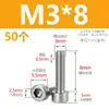 M2M2.5M3M4M5M6M8 Tornillos de Cabeza Cilíndrica de Acero Inoxidable 304 con Cabeza Hexagonal Tornillos de Cabeza Lisa