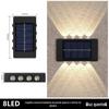 Luminária de Parede Solar de Cabeça Dupla, Lâmpada de Jardim Externa, Decoração de Parede Luminosa Externa à Prova d'Água para Cima e para Baixo, Lâmpada de Jardim, Lâmpada Lavadora de Parede