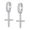 Brincos de Cruz de Diamante Zircônia Mais Vendidos Transfronteiriços Cheios de Diamantes Banhados a Ouro para Mulheres e Homens Brincos Hip-Hop Rap da Moda