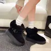Botas de Nieve para Mujer que Aumentan la Altura 7 cm 2025 Invierno Nuevas Versátiles de Felpa Engrosadas de Cuero Integradas Botas de Algodón del Noreste