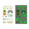 Suministro Transfronterizo Tatuaje Temporal Luminoso para Fiesta Irlandesa Trébol de Cuatro Hojas de San Patricio Tatuaje Temporal Desechable