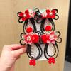 Tocado de horquilla para niña, tocado de niña pequeña, flor, linda peluca, trenza, lazo de niña, horquilla, accesorios para el cabello de Año Nuevo