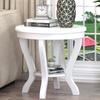 Mesa de café pequeña de madera maciza, mueble auxiliar simple, mesa redonda pequeña de doble capa, mesa lateral para sofá de sala de estar estilo chino, mesa de esquina, mesa redonda estilo americano