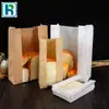 Saco de armazenamento de pão e torrada com filme translúcido anti-óleo Saco de embalagem para bolo para viagem Saco de papel Kraft para alimentos