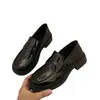 Zapatos de Cuero para Mujer Estilo Francés 2026 Primavera Nuevos Mocasines Slip-On Estilo Británico con Tacón Grueso Zapatos Mary Jane Versátiles
